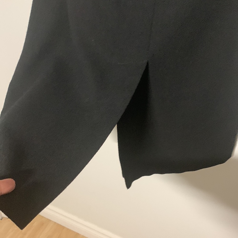 Made in🇨🇦VTG 90’ 💯% Pure Virgin Georgette Wool Black Maxi Slits Skirt - Picture 10 of 16
